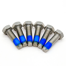 China Factory Fasteners Stainless Steel M8 M16 M20 bolt Stainless Hex Bolt DIN933 with nylonpatch